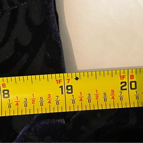 Beige by eci Midnight Blue Sheer Burnout Velvet Party Event Dress Size L - Picture 12 of 14